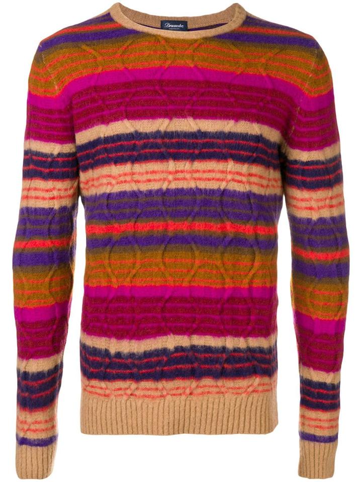 Drumohr Horizontal Stripes Jumper - Orange