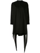 Shanshan Ruan Chiffon-panelled Poplin Dress - Black