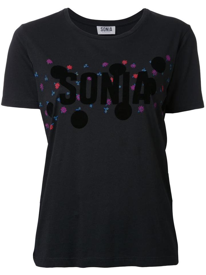 Sonia By Sonia Rykiel Logo Print T-shirt, Women's, Size: Large, Black, Cotton/modal
