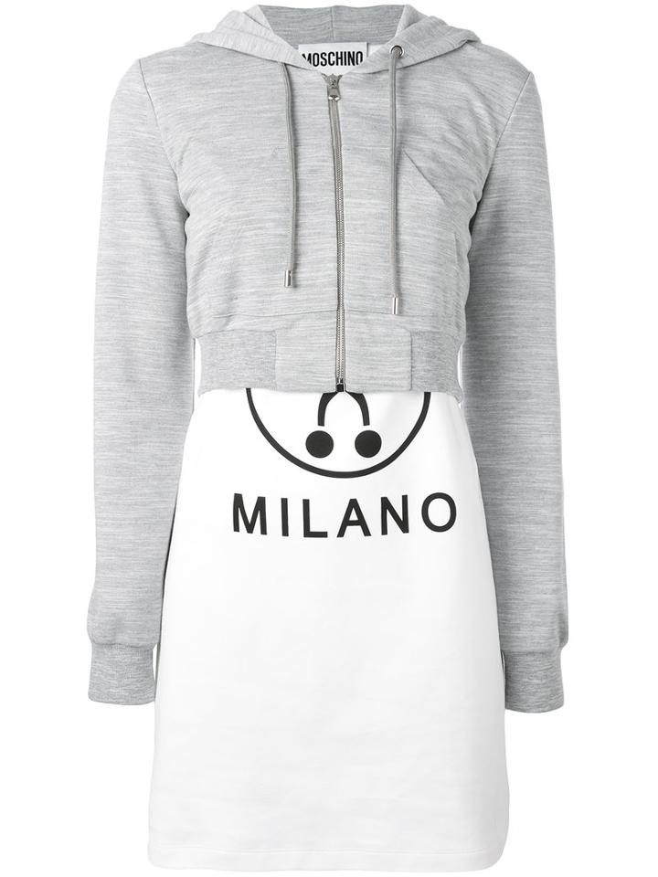 Moschino Logo Print T-shirt Dress, Women's, Size: 40, White, Cotton/polyester/viscose/other Fibers
