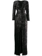 John Richmond Long Sequined Dress - Black