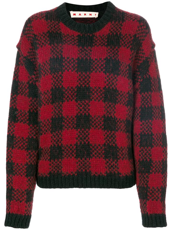 Marni Grid Check Sweater - Black