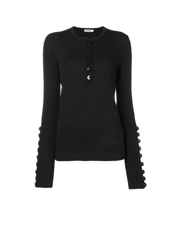 Jil Sander Long-sleeve Fitted Sweater - Black