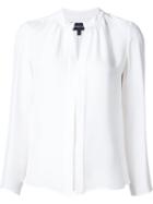 Derek Lam - Long Sleeve Blouse With Nehru Collar - Women - Silk - 48, White, Silk