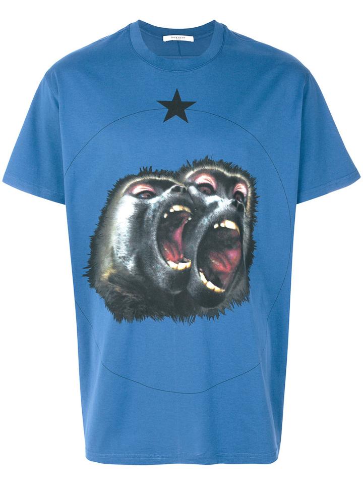 Givenchy - Cuban-fit Monkey Brothers Print T-shirt - Men - Cotton - S, Blue, Cotton