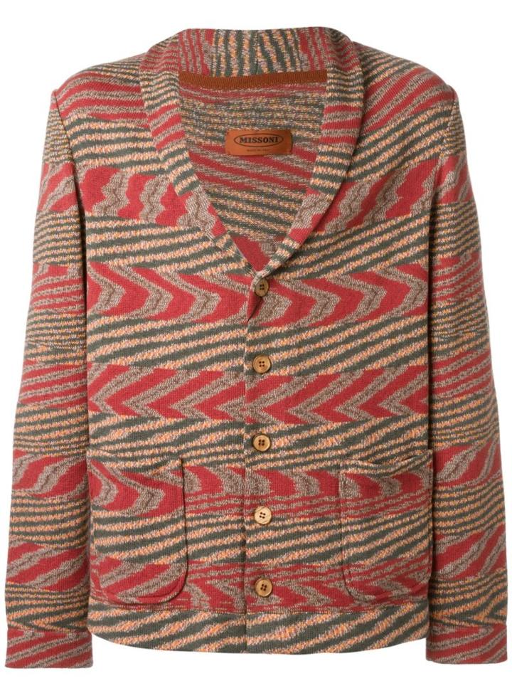 Missoni Buttoned Knit Jacket, Men's, Size: Xl, Red, Cotton