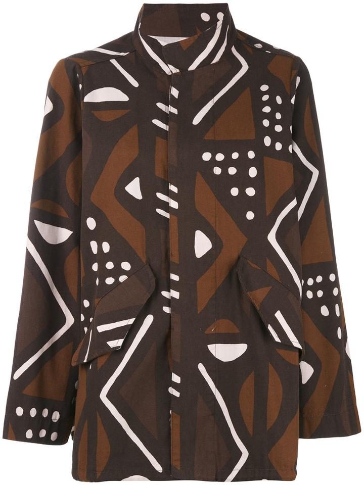 Labo Art - Patterned Jacket - Women - Cotton - 1, Brown, Cotton