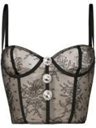 Alessandra Rich Lace Lingerie Top - Black