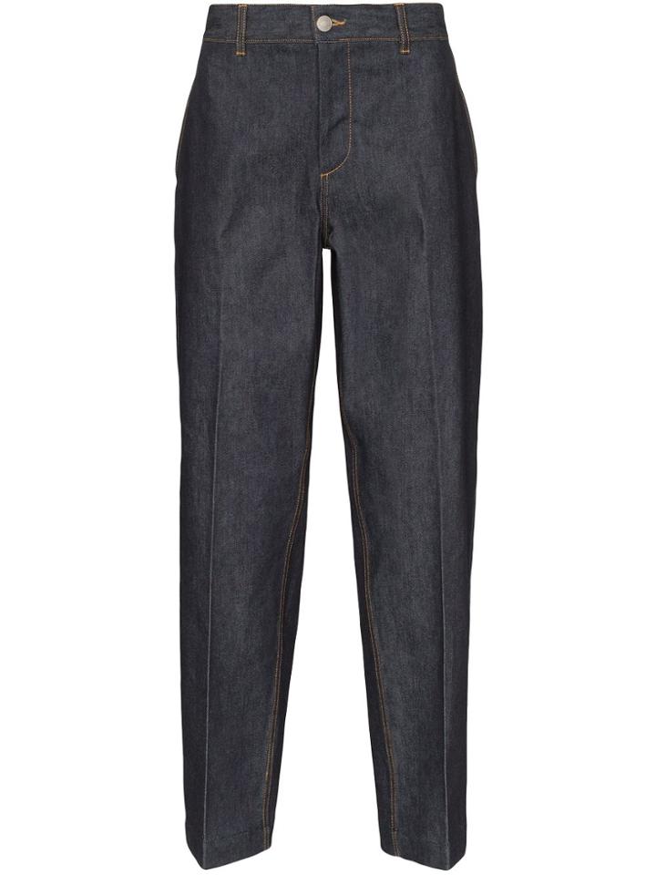 Maison Kitsuné Wide-leg Cropped Jeans - Blue