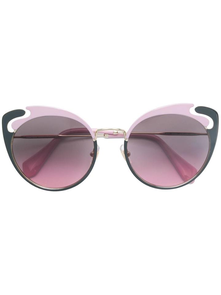 Miu Miu Eyewear Cat-eye Frame Sunglasses - Metallic