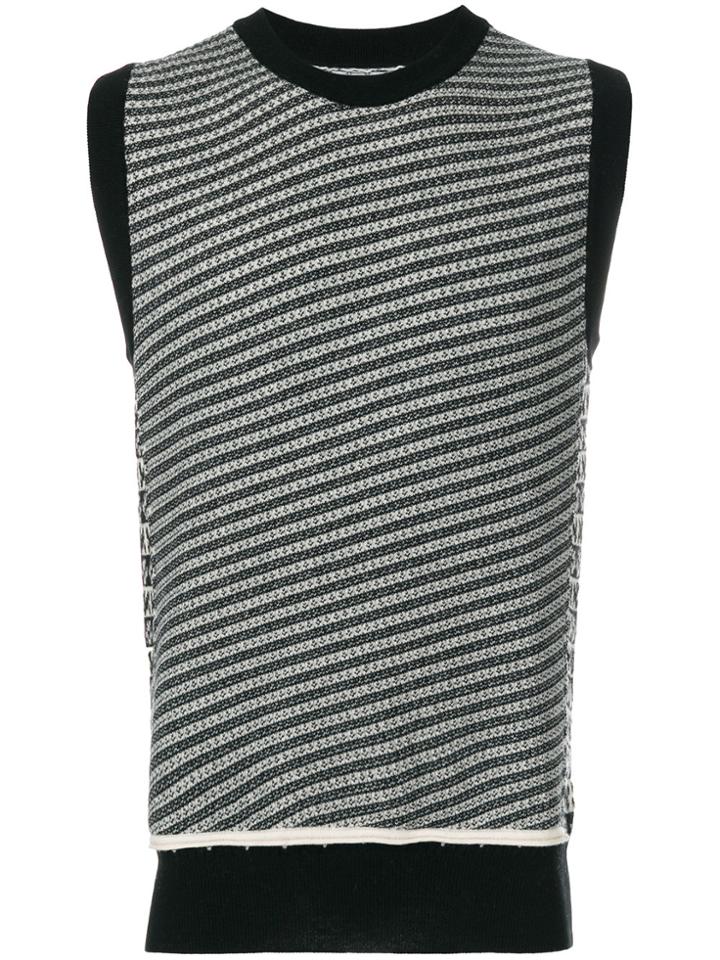Maison Margiela Knit Striped Tank Top - Black