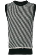Maison Margiela Knit Striped Tank Top - Black