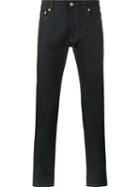 Dolce & Gabbana Stretch Skinny Jeans, Men's, Size: 54, Black, Cotton/calf Leather/spandex/elastane