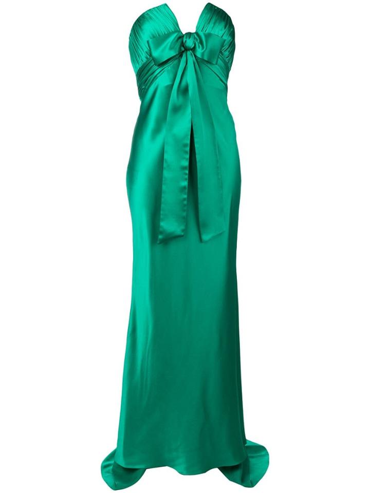 Alessandra Rich Strapless Evening Dress - Green