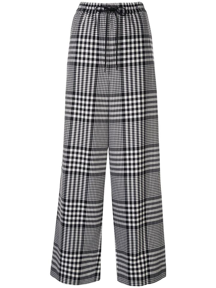 Juun.j Check Wide Leg Trousers - White
