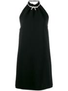Miu Miu Bow Embellished Mini Dress - Black