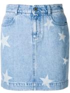 Stella Mccartney Star Detail Denim Skirt - Blue