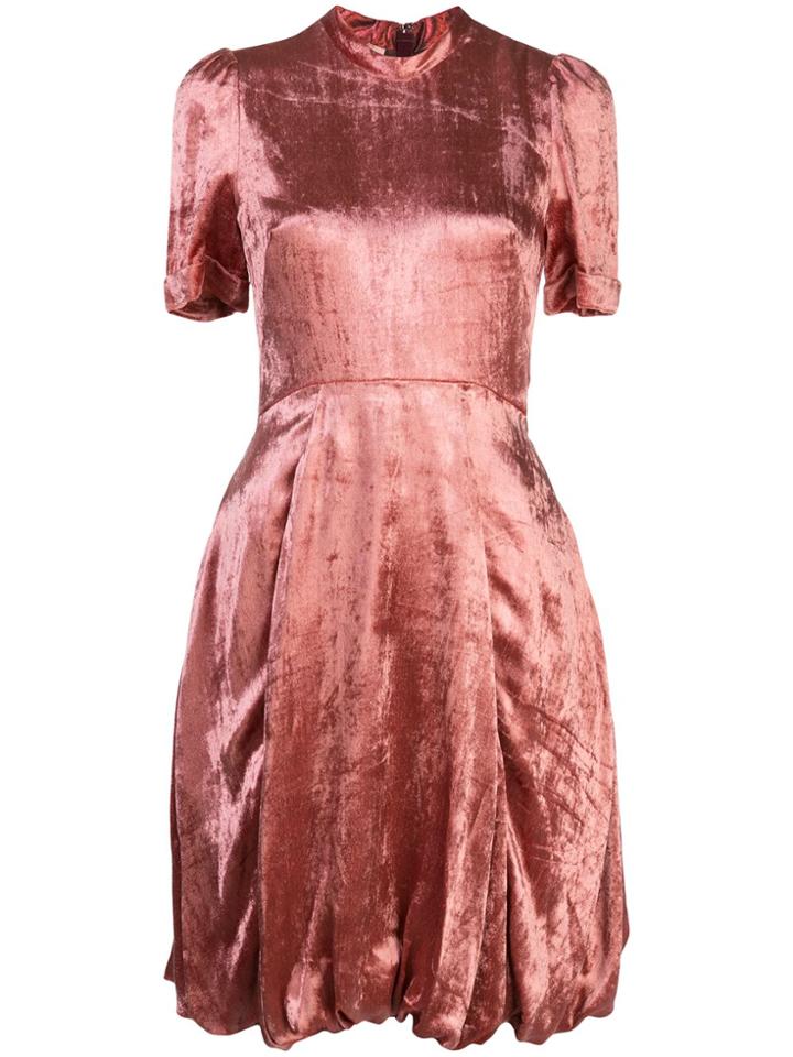 Brock Collection Short Sleeve Gathered Dress - Pink