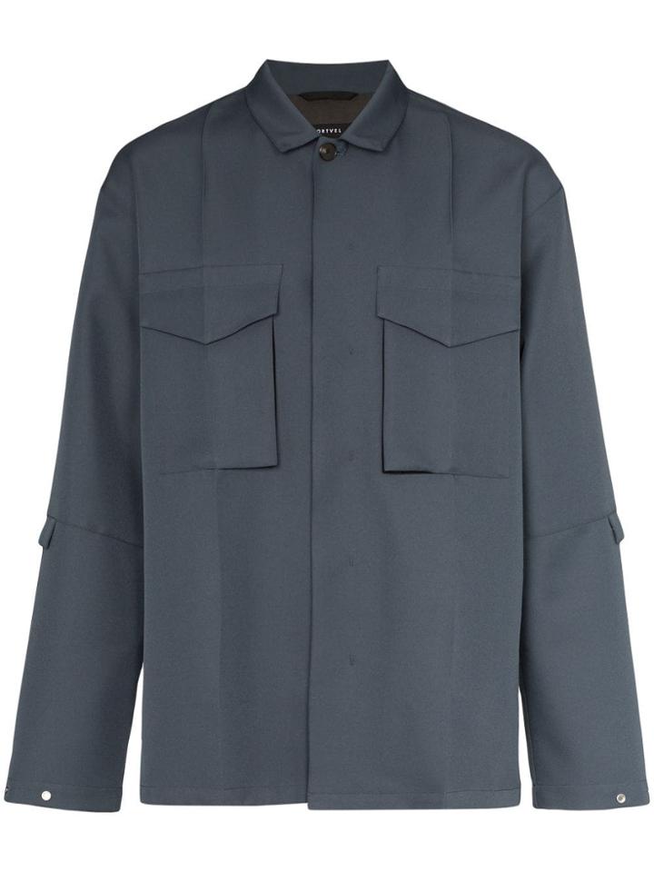 Portvel Utilitarian Long Sleeve Shirt - Blue