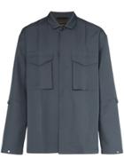 Portvel Utilitarian Long Sleeve Shirt - Blue