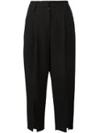 Maiyet Side Slit Cropped Trousers, Women's, Size: 2, Black, Nylon/spandex/elastane/viscose