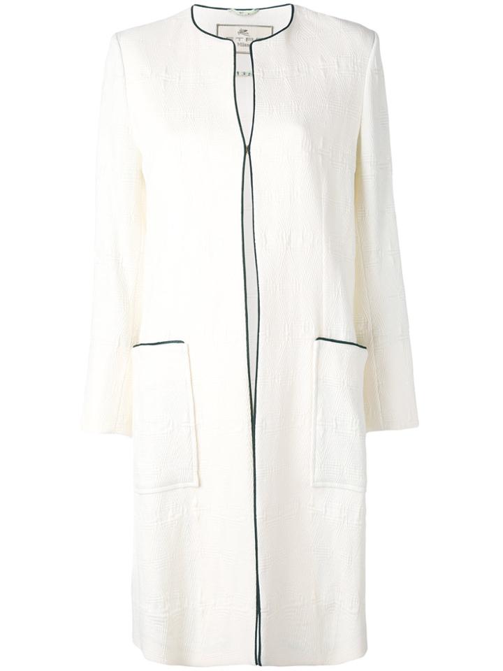 Etro Collarless Pocket Coat - White