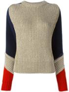 Tommy Hilfiger Colour Block Jumper, Women's, Size: Medium, Grey, Polyamide/viscose/wool/metallic Fibre