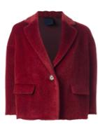 Aspesi One Button Cropped Jacket, Women's, Size: 44, Red, Cupro/alpaca/virgin Wool