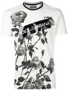 Dolce & Gabbana B & W Rose Print T-shirt - White