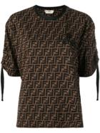 Fendi Ff Motif T-shirt - Brown