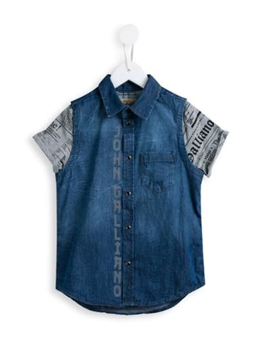 John Galliano Kids Gazette Sleeve Denim Shirt