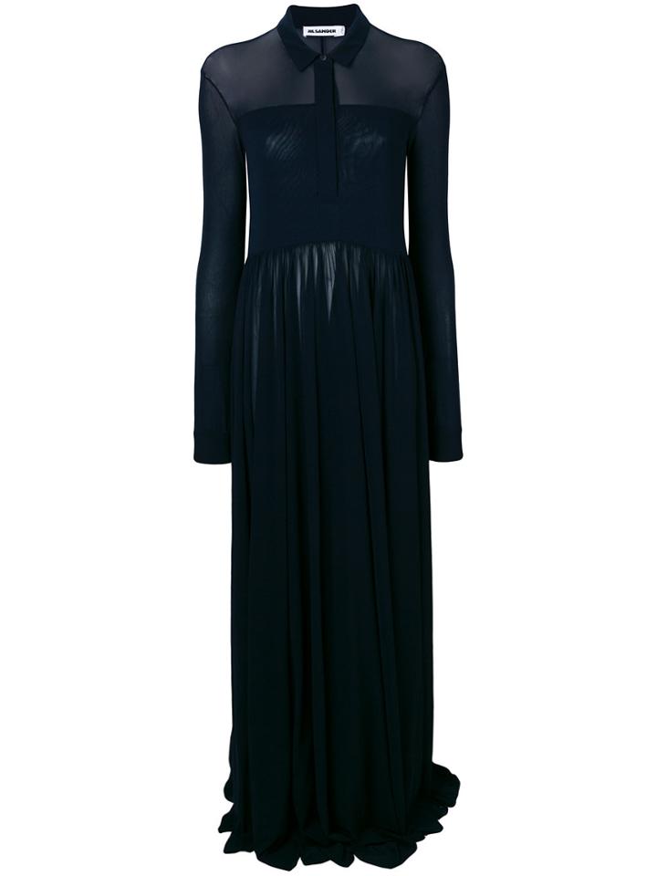 Jil Sander Long Polo Shirt Dress - Blue