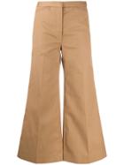 Lemaire Cropped Flared Trousers - Brown