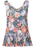 Rebecca Taylor Floral Plated Hem Blouse - Multicolour