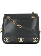 Chanel Pre-owned Logo Chain Shoulder Bag - Black