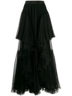 Alberta Ferretti Ruffled Trim Skirt - Black