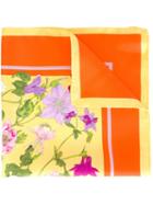 Kiton Floral Print Pocket Square, Men's, Yellow/orange, Silk