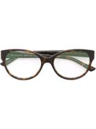 Bulgari Oval Frame Glasses, Brown, Acetate