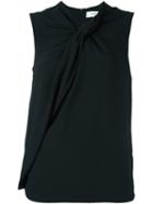 Carven Knot Detail Sleeveless Blouse, Women's, Size: 40, Black, Polyester