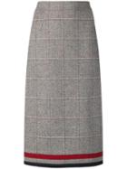 Thom Browne Windowpane Tweed Pencil Skirt - Grey