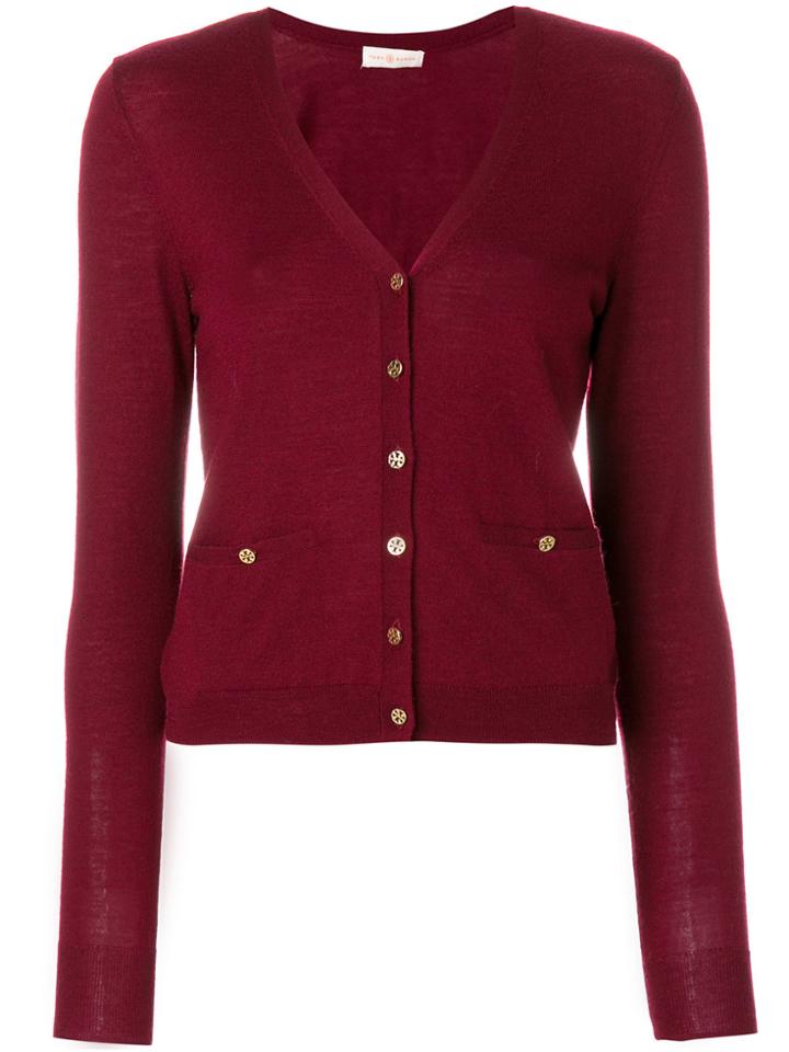 Tory Burch Shrunken Simone Cardigan - Red
