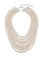 Susan Caplan Vintage 1980's Multiple Strings Faux-pearl Necklace -