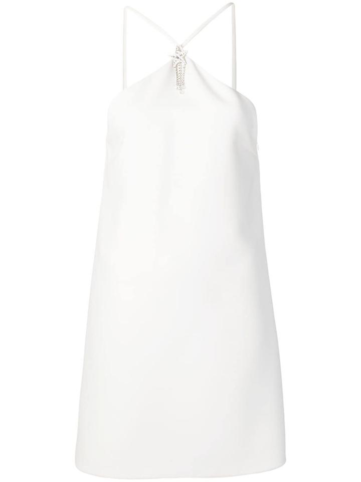 Miu Miu Crystal-embellished Halterneck Dress - White