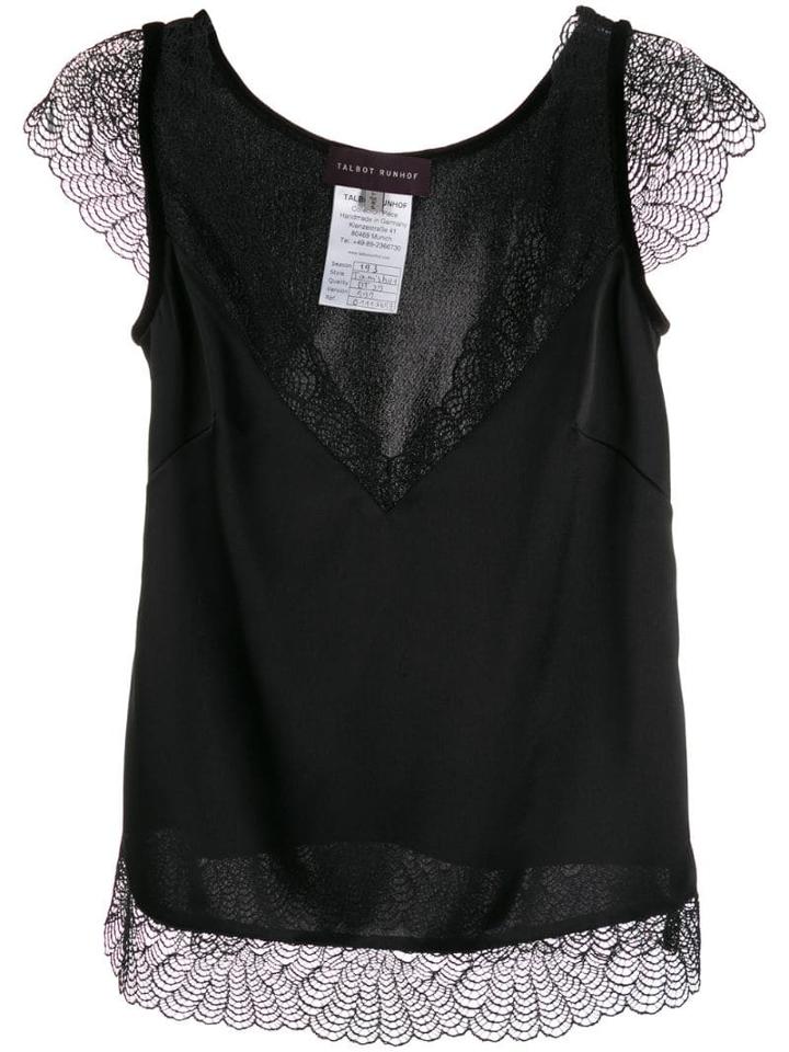 Talbot Runhof Lace Contrast Blouse - Black
