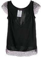 Talbot Runhof Lace Contrast Blouse - Black