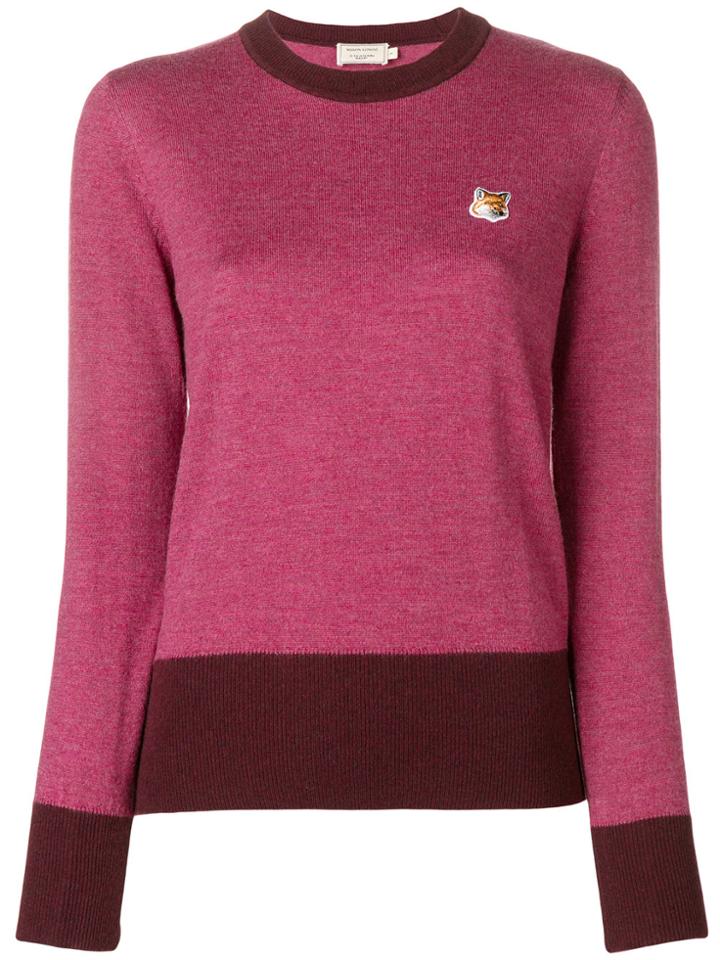 Maison Kitsuné Fox Patch Jumper - Pink & Purple