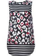 Red Valentino Patterned Striped Long Tank Top
