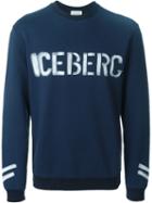Iceberg Logo Print Sweatshirt, Men's, Size: Xl, Blue, Cotton