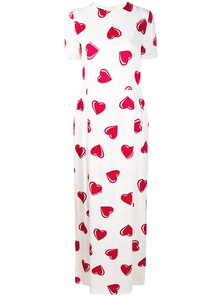 Moschino Vintage 2000's Heart Pattern Maxi Dress - White