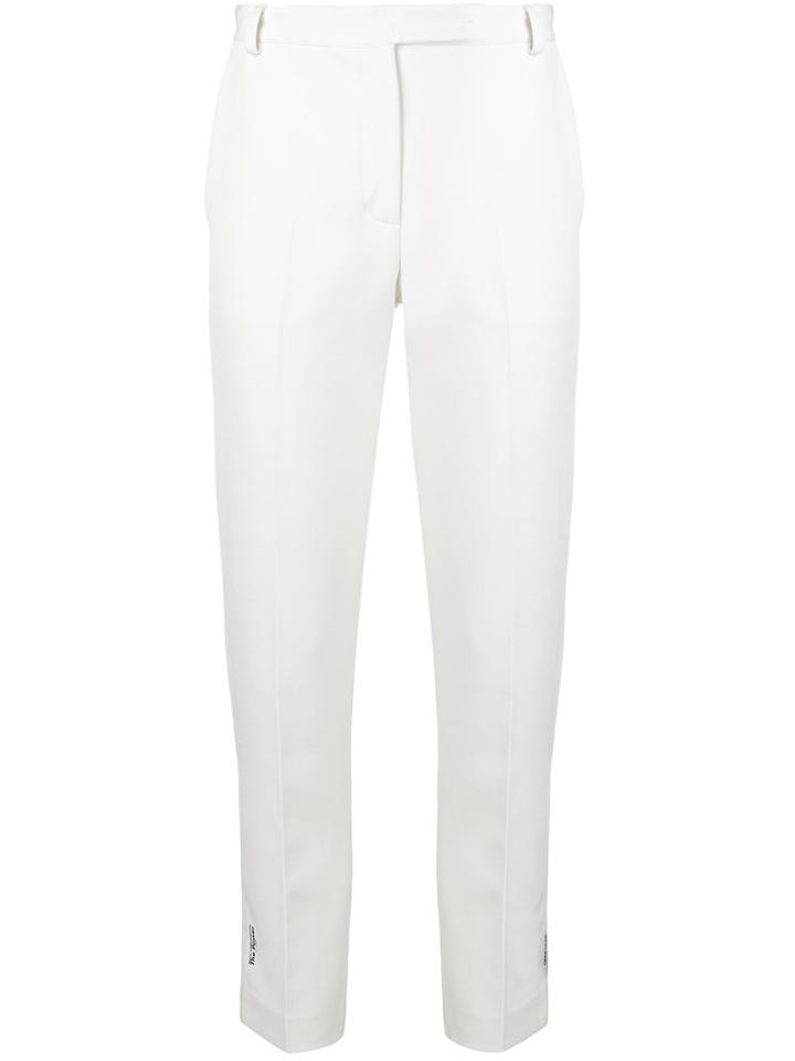 Styland Logo Printed Tailored Trousers - White
